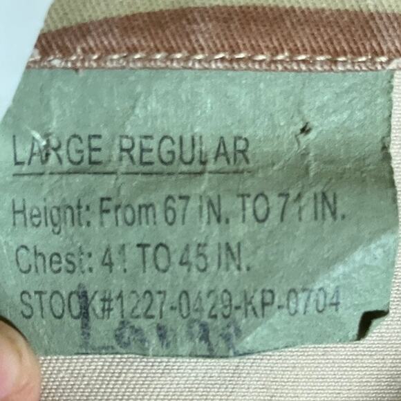 Vintage U.S Armed Forces Mens Coat Tan DCU Camouflage BDU Uniform Large Regular - Picture 6 of 14